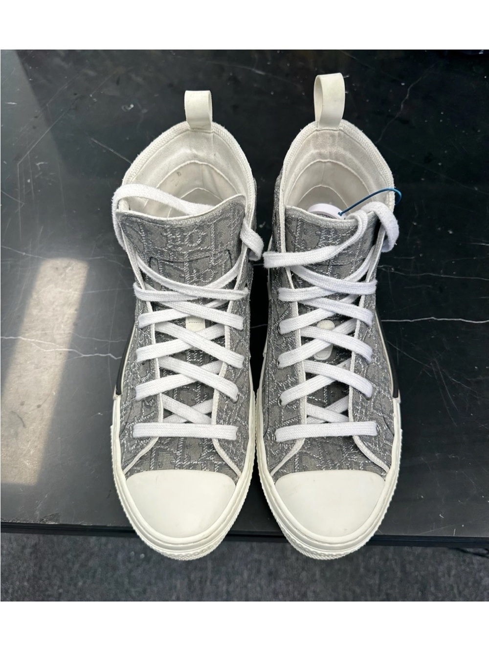 DIOR B23 HIGH TOP RUTHENIUM METALLIC THREAD US 9 EUR 42